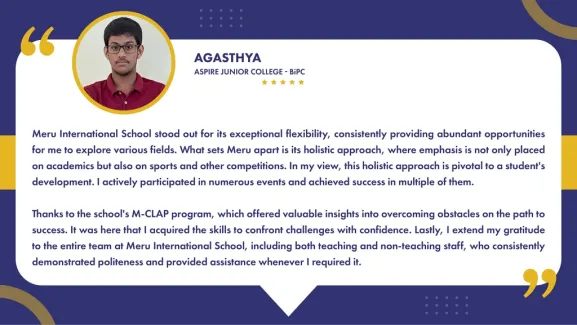 Alumni testimonial image: Agasthya