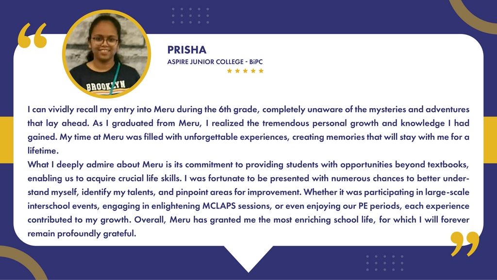 Alumni testimonial image: Prisha
