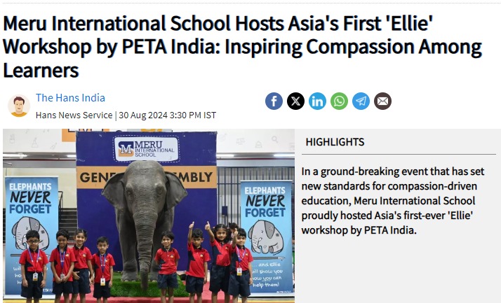 Asia’s First ‘Ellie’ Workshop at Meru International School media coverage at Meru International School