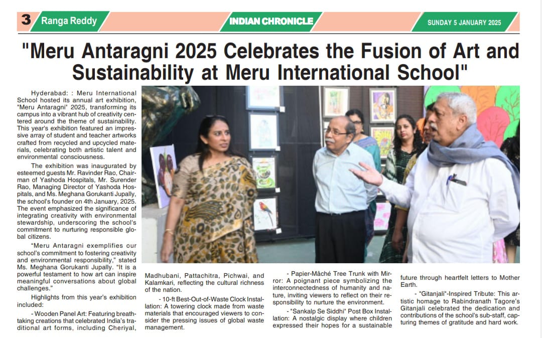 Meru Antaragni 2025: Celebrating Art and Sustainability media coverage at Meru International School