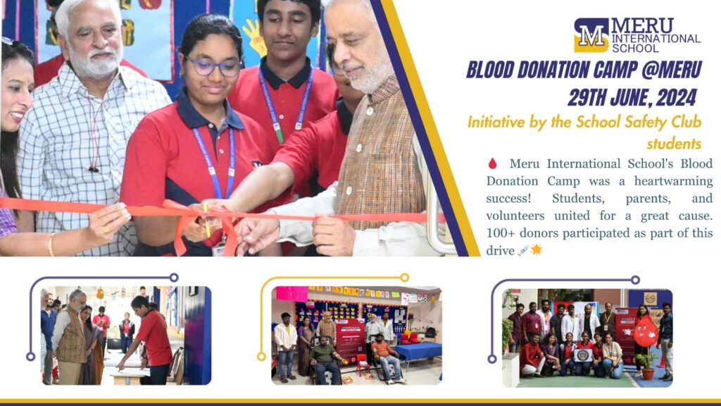 Meru Blood Donation Camp 2024 media coverage at Meru International School